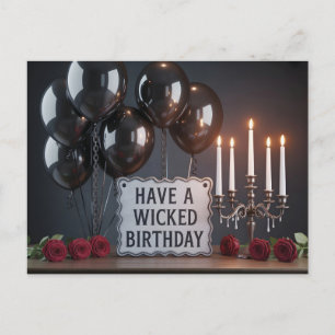 Gothic Birthday Greeting: 'Have a Wicked Birthday' Postcard