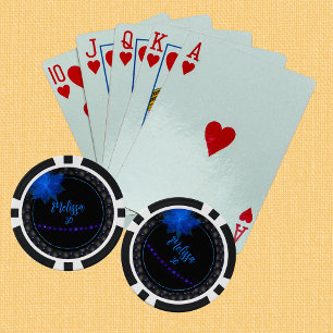 Gothic Black and Blue Birthday Poker Chips