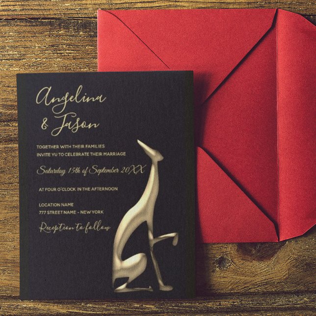 Gothic Black and Gold Wedding Invitation (Creator Uploaded)
