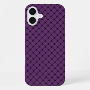 Gothic Black and Purple Pattern iPhone 16 Plus Case