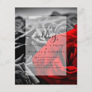Gothic Black and Red Roses Goth Wedding Invite Flyer