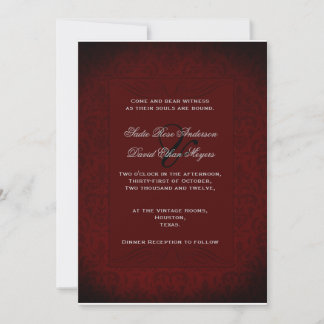 Gothic Black and Red Wedding Invitation