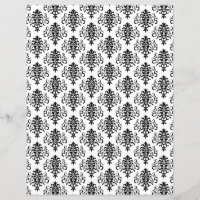 Gothic Black and White Damask Scrapbook Paper