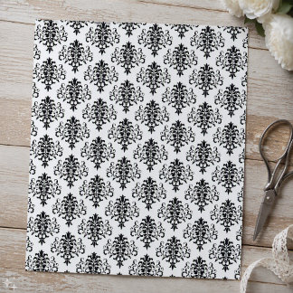 Gothic Black and White Damask Scrapbook Paper