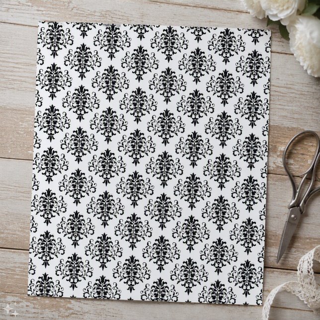 Gothic Black and White Damask Scrapbook Paper (Creator Uploaded)