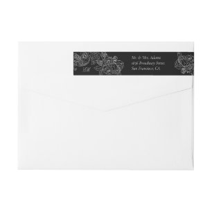 Gothic Black and White Pre-Addressed Return Wrap Around Label