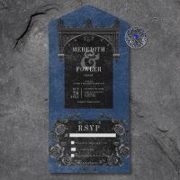 Gothic Black Arch & Black Roses Blue No Dinner