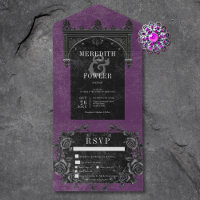 Gothic Black Arch & Black Roses Purple Dinner