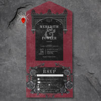 Gothic Black Arch & Black Roses Wine Three Dinner