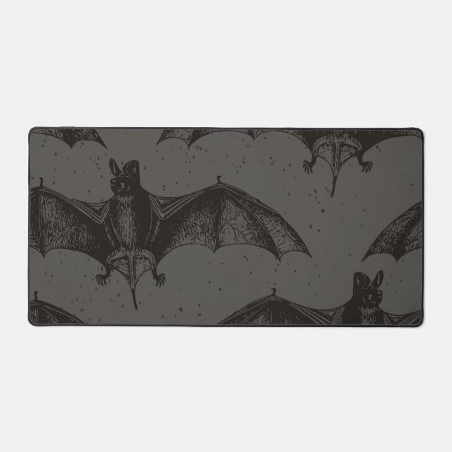 Gothic Black Bats - Gaming, Dorm, Office Desk Mat (Front)