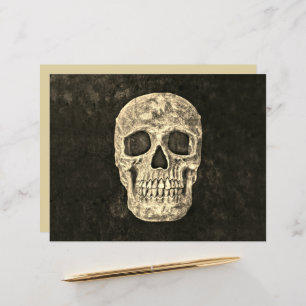 Gothic Black Beige Human Skull Texture