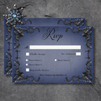 Gothic Black & Blue Filigree Heart Dinner