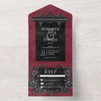 Gothic Black Border 5 & Black Roses Wine No Dinner