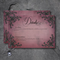 Gothic Black & Burgundy Filigree Heart Details