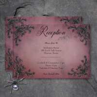 Gothic Black & Burgundy Filigree Heart Reception