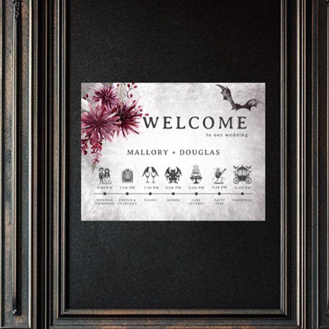 Gothic Black & Burgundy Halloween Order of Events Poster (Creator Uploaded)