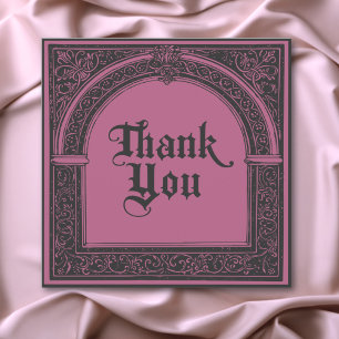 Gothic Black Burgundy Medieval Until Death Thank You Card