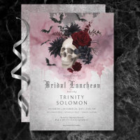 Gothic Black & Burgundy Skull & Bats Bridal Lunch