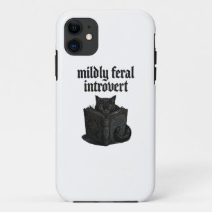 Gothic Black Cat Introvert Reading Book Feral Aest Case-Mate iPhone Case
