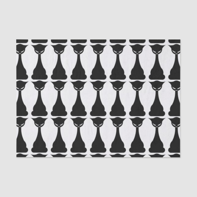 Gothic black cat silhouette tissue paper (Front)