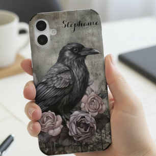 Gothic Black Crow Dark Academia iPhone 16 Case