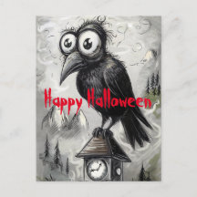 Gothic Black Crow & Tower Spooky Halloween Party