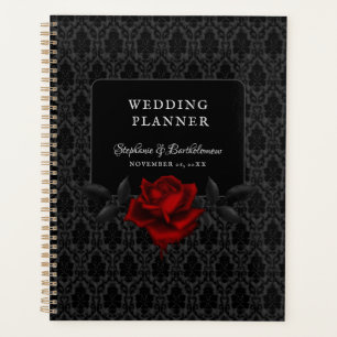 Gothic Black Damask Rose Wedding Planner