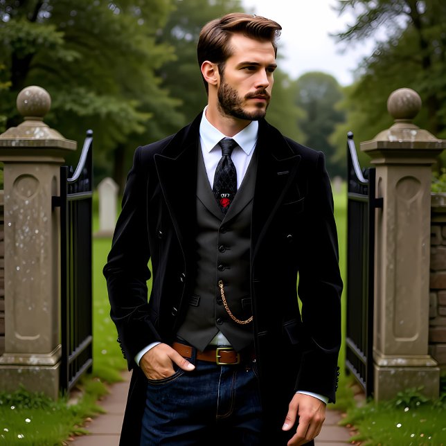 Gothic Black Damask Rose Wedding Tie (Creator Uploaded)