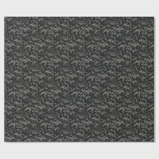 Gothic Black Flying Bats Celestial Pattern Wrapping Paper