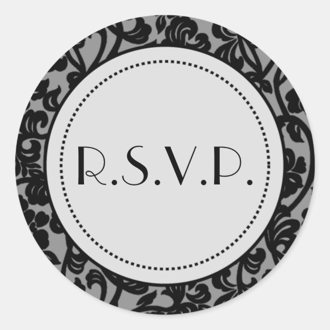 Gothic Black & Grey Flourish Envelope Seals (Front)