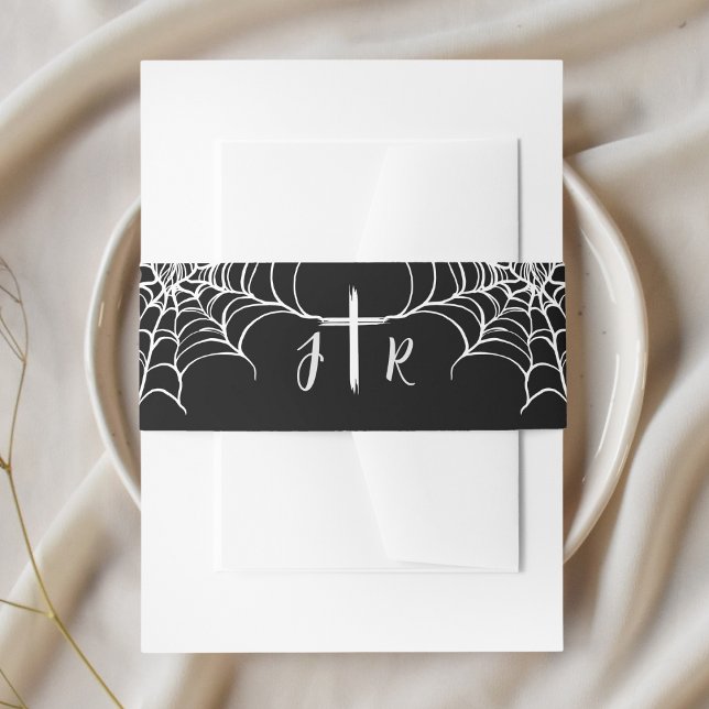 Gothic Black HalloWedding Invitation Belly Bands Band (Creator Uploaded)