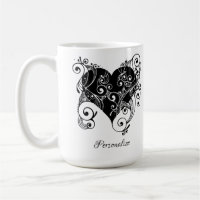 Gothic Black Heart Tattoo Art Design Personalised