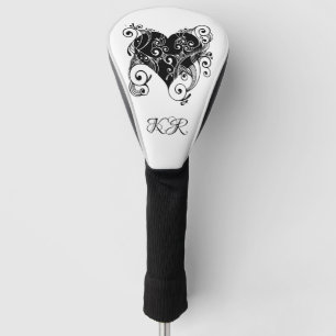 Gothic Black Heart Tattoo Art Design Personalised Golf Head Cover