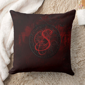 Gothic Black Magic Seals Monogrammed Cushion
