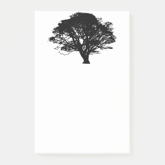 Gothic Black Oak Tree Silhouette Fine Art Drawing Post-it Notes (Front)