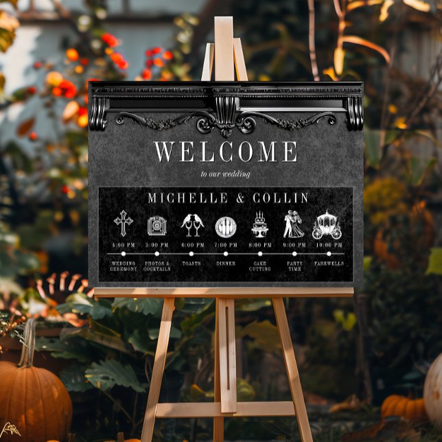 Gothic Black Order of Events Wedding Poster (Creator Uploaded)