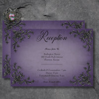 Gothic Black & Purple Filigree Heart Reception