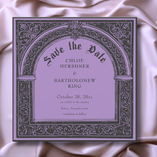 Gothic Black Purple Medieval Until Death Wedding Save The Date