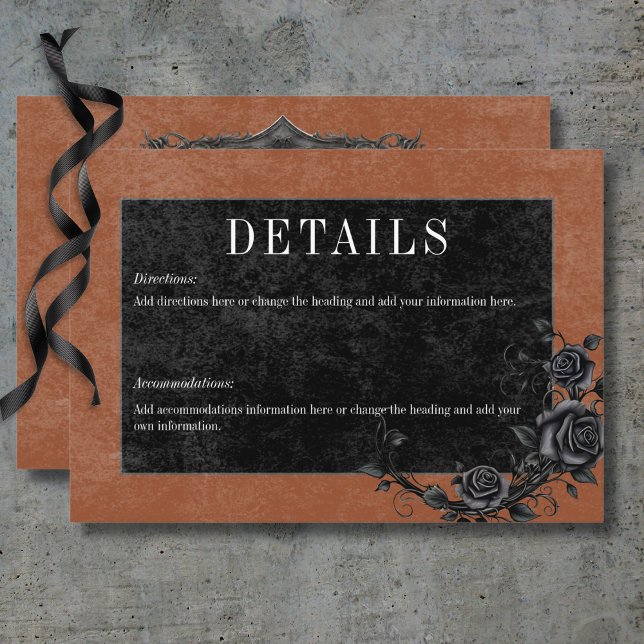 Gothic Black Raven & Black Roses Rust Details Enclosure Card (Gothic Black Raven & Black Roses Rust Details Enclosure Card)