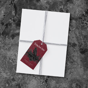 Gothic Black Raven Wine Darkly Ever After Wedding Gift Tags