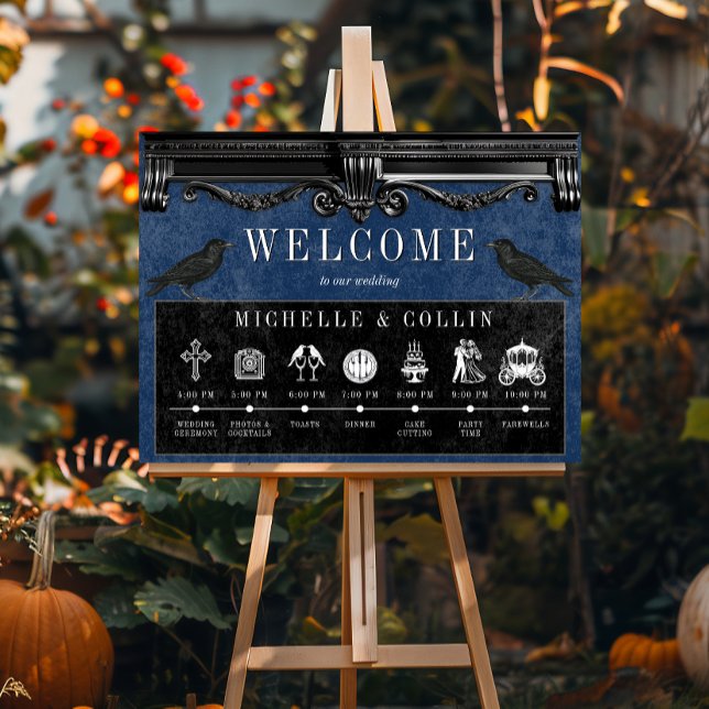 Gothic Black Ravens & Blue Order of Events Poster (Creator Uploaded)