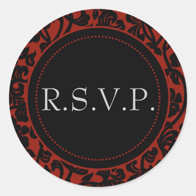 Gothic Black & Red Flourish Envelope Seals (Front)