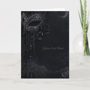 Gothic Black Rose Masquerade Invitation