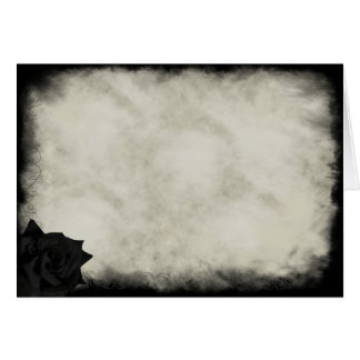 Gothic Black Rose Scrolls Card