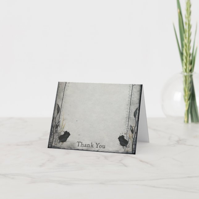 Gothic Black Rose Trellis Anniversary Thank You (Front)