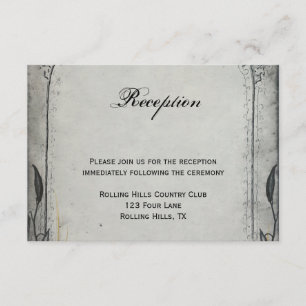 Gothic Black Rose Trellis Wedding Reception Enclosure Card