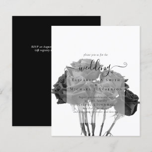 Gothic Black Roses Goth Wedding Invite