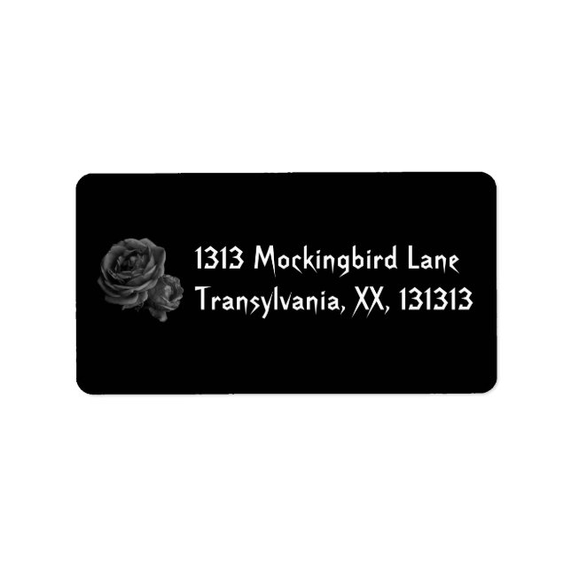 Gothic Black Roses Label (Front)