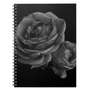 Gothic Black Roses Spiral Notebook