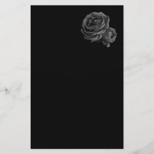 Gothic Black Roses Stationery